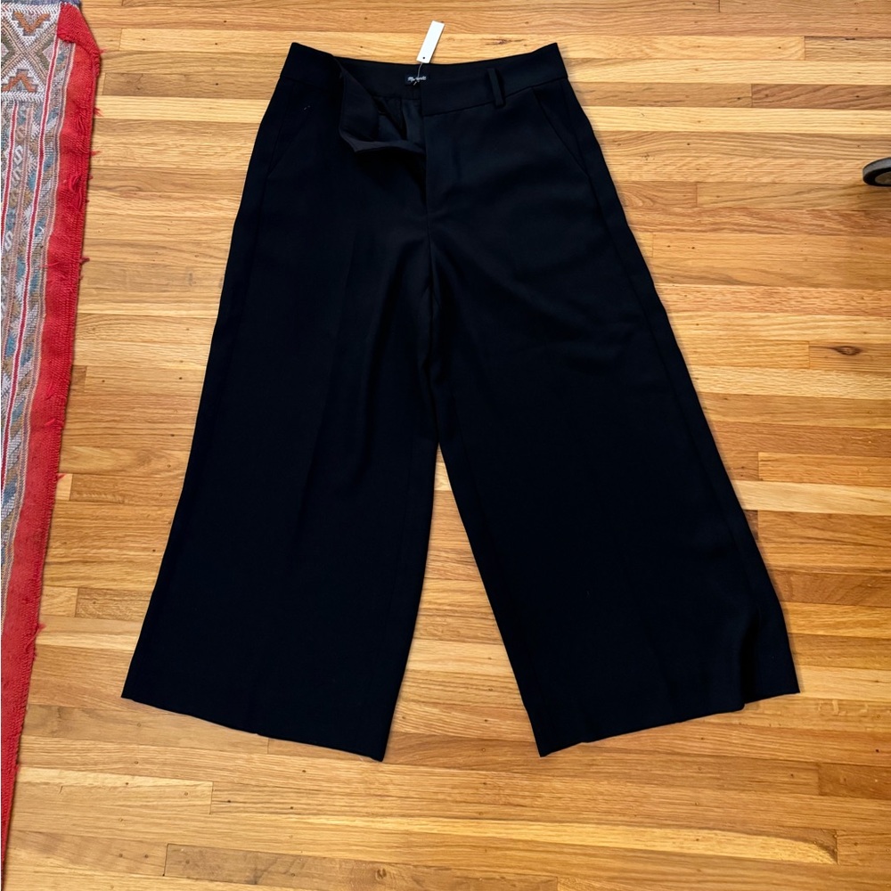 Madewell Stockton Culotte Black Cropped Pants